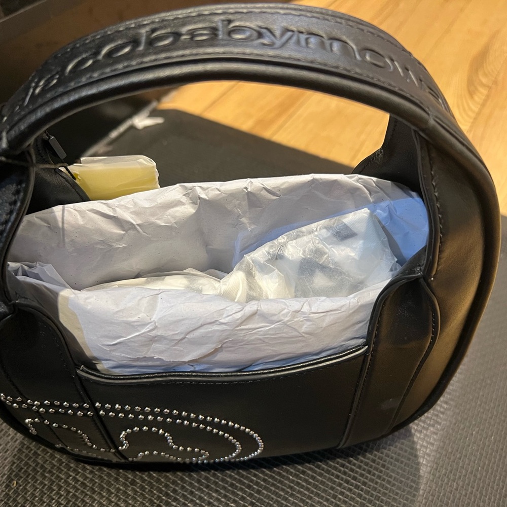 Marc Jacobs Black Leather Bag with Studded Heart